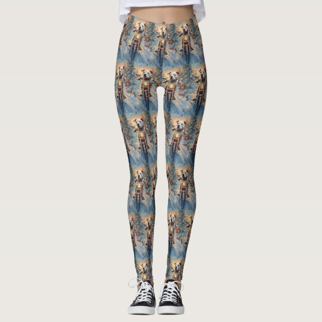 Amerikansk stordshire Riding Motorcykel jul Leggings (Framsida)
