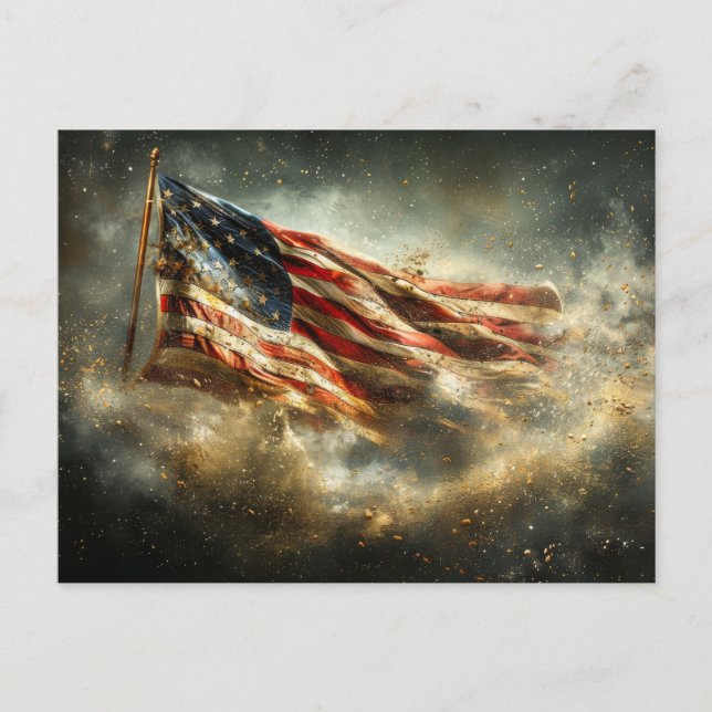 Amerikansk stridsflagga vykort (Framsida)