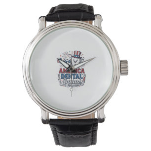 Amerikansk tandläkargrupp Patriotisk Tand Vektor D Armbandsur