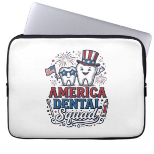 Amerikansk tandläkargrupp Patriotisk Tand Vektor D Laptop Fodral