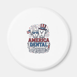Amerikansk tandläkargrupp Patriotisk Tand Vektor D Magnet