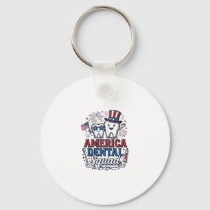 Amerikansk tandläkargrupp Patriotisk Tand Vektor D Nyckelring