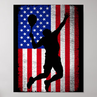 Amerikansk tennis för män och kvinnor med amerikan poster