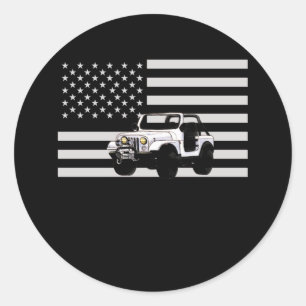 Amerikansk terräng utanför väg USA flagga Runt Klistermärke