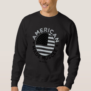 Amerikansk Tillverkad Muskel Usa Flagga Patriotisk Lång Ärmad Tröja