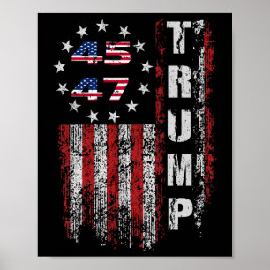 Amerikansk Tillverkad Trump Varor Flagga Trump 45 Poster