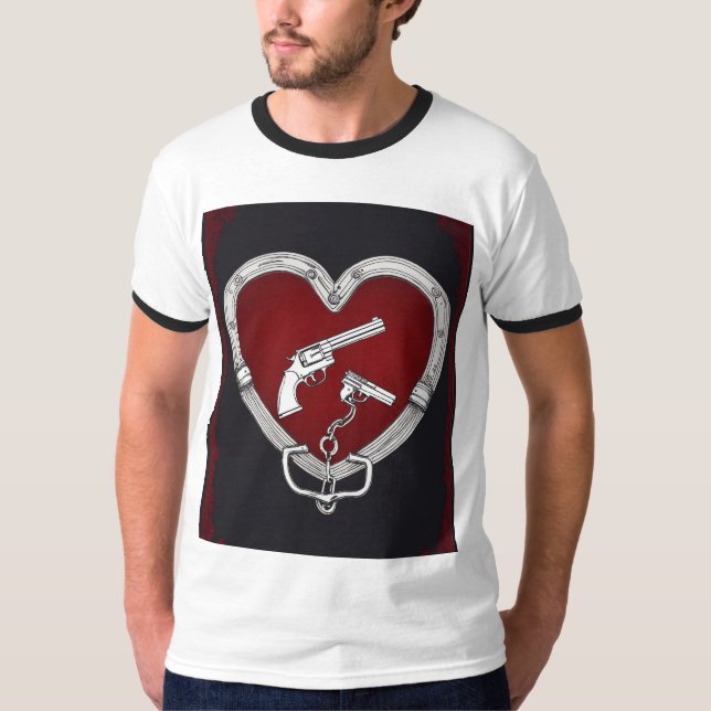 Amerikansk traditionell tatueringsdesign med Rifle T Shirt (Framsida)