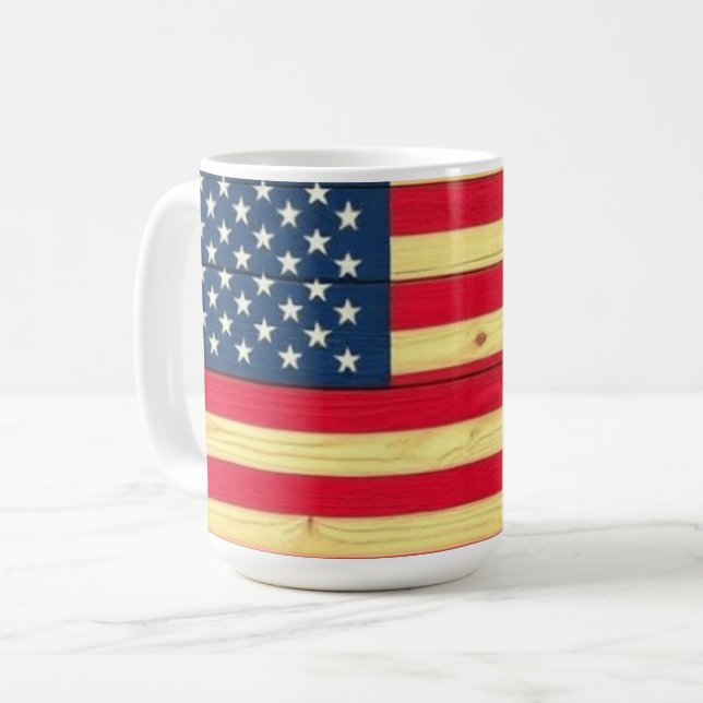 AMERIKANSK TRÄFLAGG KAFFEMUGG (Framsida vänster)