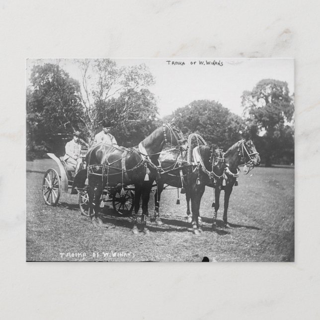 Amerikansk trojka 1911 vykort (Framsida)