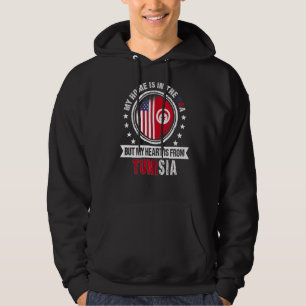 Amerikansk tunisisk Flagga Heart från Tunisien, am Hoodie