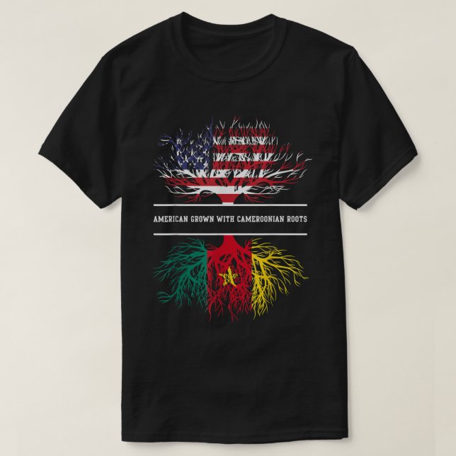 Amerikansk Uppvuxen Med Kamerunska Rötter  Kamerun T Shirt (Design framsida)