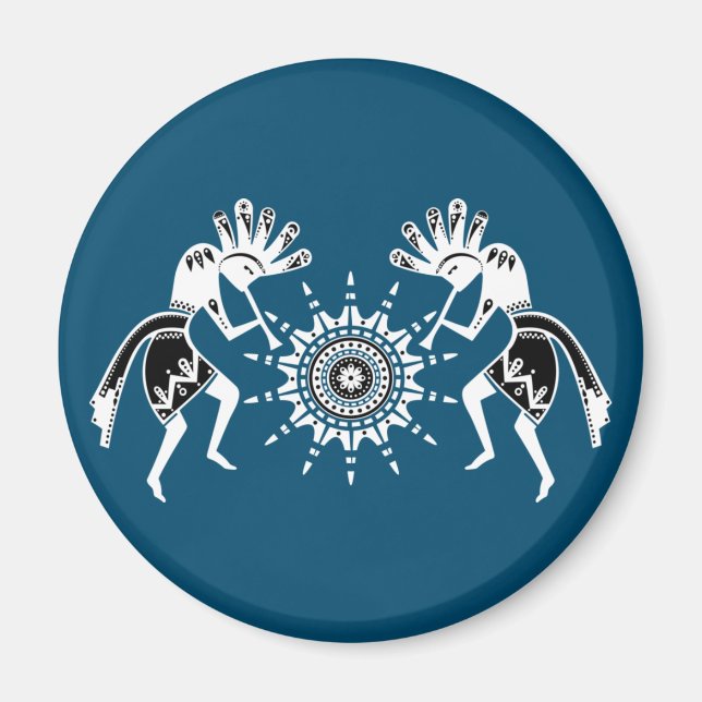 Amerikansk ursprungskultur - Sol Dancing Kokopelli Magnet (Framsidan)