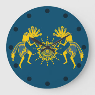 Amerikansk ursprungskultur - Sol Dancing Kokopelli Stor Klocka