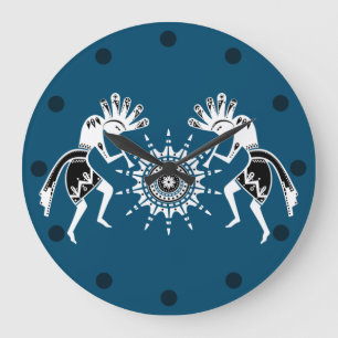 Amerikansk ursprungskultur - Sol Dancing Kokopelli Stor Klocka