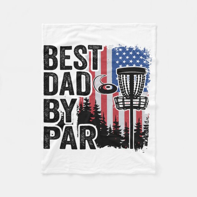 Amerikansk USA-flagga Disc Golf Sket Disc Golf Bäs Fleecefilt (Framsidan)
