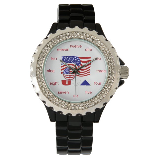 Amerikansk USA-flagga fotboll Armbandsur (Framsida)