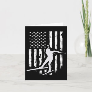Amerikansk Usa Flagga Nordisk Skidåkning Cool Skid Kort