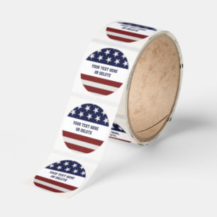 Amerikansk USA Flagga Patriotisk 4:e Juli Anpassad Runt Klistermärke