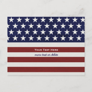 Amerikansk USA Flagga Patriotisk 4:e Juli Anpassad Vykort