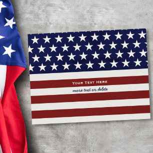 Amerikansk USA Flagga Patriotisk 4:e Juli Tom Baks Vykort