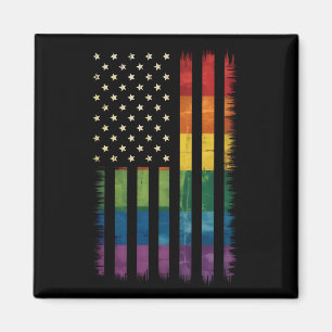 Amerikansk USA Flagga Regnbåge Stolthet Gay Lesbis Magnet