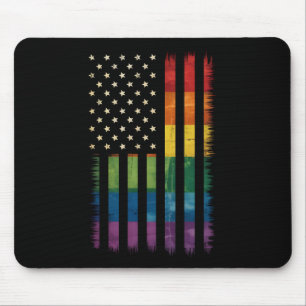 Amerikansk USA flagga regnbåge stolthet gay lesbis Musmatta