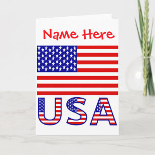 Amerikansk USA-flagga Röd Personlig Herr T Shirt Kort