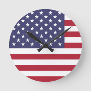 Amerikansk USA-flagga Rund Klocka