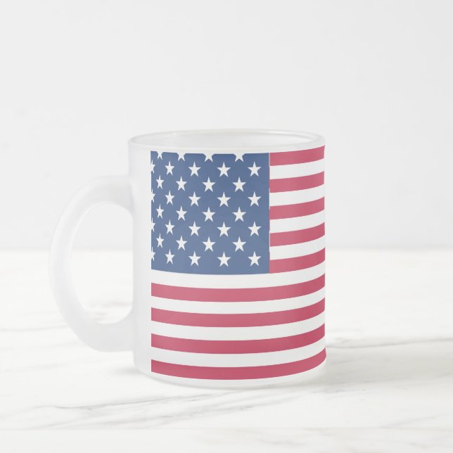 Amerikansk USA Flagga Stolthet Design Frostad Glasmugg (Vänster)