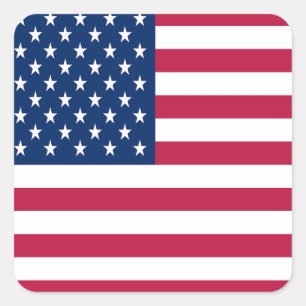 Amerikansk USA Flagga Stolthet Design Fyrkantigt Klistermärke