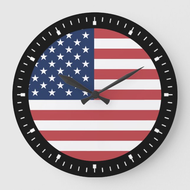 Amerikansk USA Flagga Stolthet Design Stor Klocka (Framsida)
