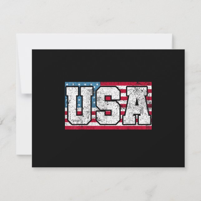Amerikansk USA US Flagga 4:e Juli Inbjudningar (Framsida)