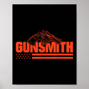 Amerikansk vapensmed Patriot Usa Flagga Retro stil Poster