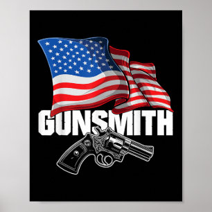 Amerikansk vapensmed Patriot Usa Flagga Retro Stil Poster