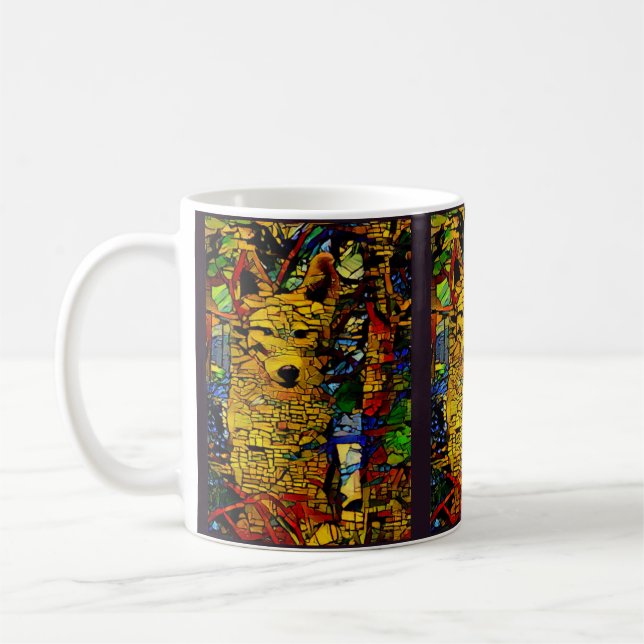 Amerikansk varg i rolig fotofun  kaffemugg (Vänster)