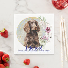 Amerikansk vattenspaniel servetter med hund foto