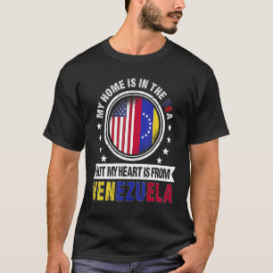 Amerikansk venezuelansk Flagga Heart Venezuela, am T Shirt