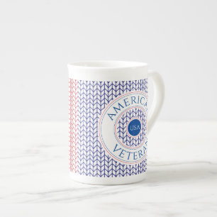 AMERIKANSK VETERAN Bone Kina Mugg Benporslin Mugg