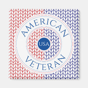 AMERIKANSK VETERAN Fyrkantig Magnet