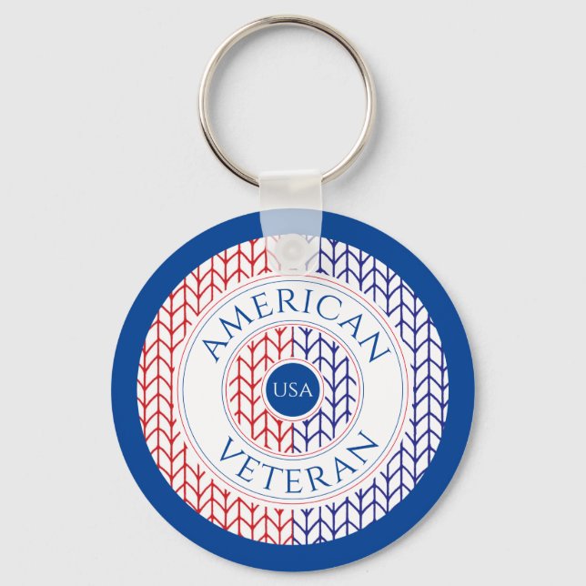 AMERIKANSK VETERAN Nyckelring i aluminiumcirkel /  (Framsida)