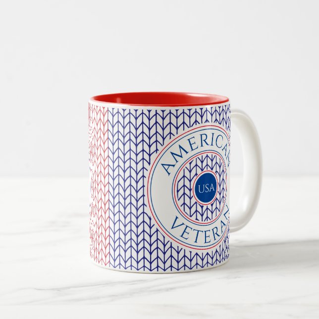 AMERIKANSK VETERAN Tvåtons-mugg Två-Tonad Mugg (Framsida höger)