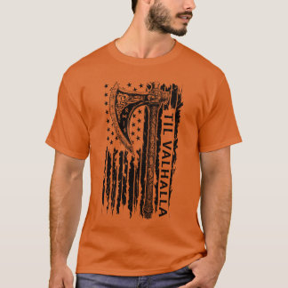 Amerikansk Viking Ae Flagil Valhalla Nordisk mytol T Shirt