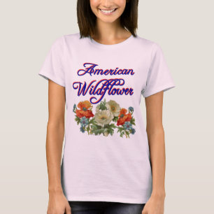 Amerikansk Vildblomma Patriotisk Trädgårdskonst T Shirt