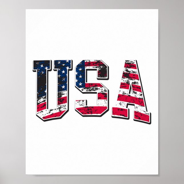 Amerikansk Vintage Amerikansk Flagga  Poster (Framsidan)