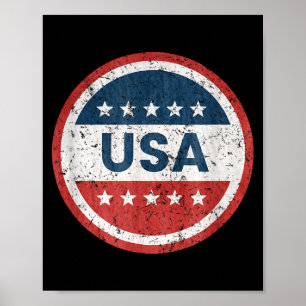 Amerikansk vintage-märke patriotisk amerikansk fla poster