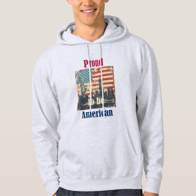 Amerikansk Vintage Patriotic Design Hoodie (Framsida)