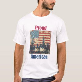 Amerikansk Vintage Patriotic Design T Shirt