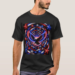 Amerikansk Vision Spiral – Patriotisk Örn Optisk I T Shirt