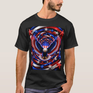 Amerikansk Vision Spiral – Patriotisk Örn Optisk I T Shirt