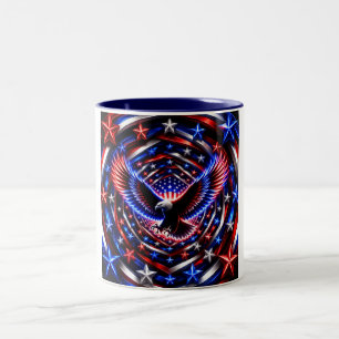 Amerikansk Vision Spiral – Patriotisk Örn Optisk I Två-Tonad Mugg